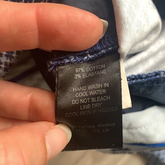 Cynthia Rowley Blue Geometric Print Capri Pants Sz 4 - Picture 7 of 7